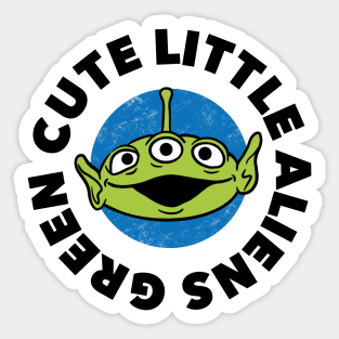 Green Cute Little Aliens (Light) Sticker